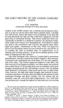 the early history of the london saddlers` guild