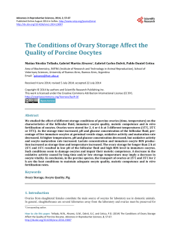 The Conditions of Ovary Storage Affect the Quality of Porcine Oocytes