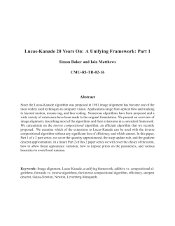 Lucas-Kanade 20 Years On: A Unifying Framework: Part 1
