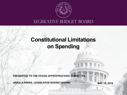 Spending Limits Testimony - Texas Legislature Online