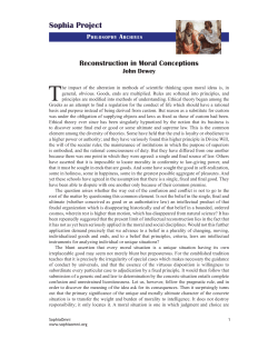 Reconstruction in Moral Conceptions