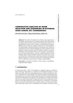 Comparative analySiS of idiom SeleCtion and SequenCing in