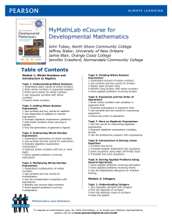 Table of Contents - Pearson Higher Education