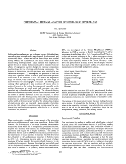 Differential Thermal Analysis of Nickel-Base Superalloys