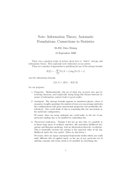 Note: Information Theory, Axiomatic Foundations