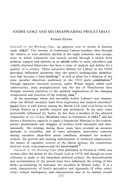 andre gorz and his disappearing proletariat