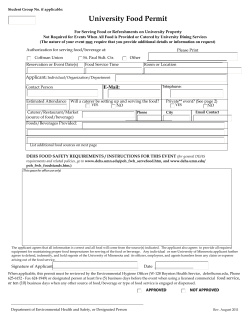 University Food Permit