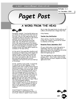 1 December 2016 - Paget Primary School