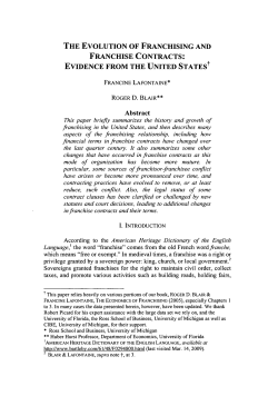 Evolution of Franchising and Franchise Contracts: Evidence from the