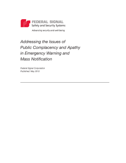 Addressing the Issues of Public Complacency and