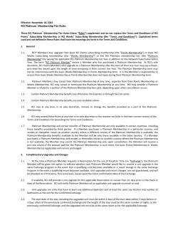 RCI Platinum&reg; Membership Tier Rules