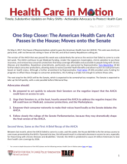The American Health Care Act Passes in the House