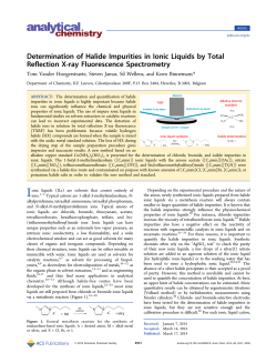 Determination of Halide Impurities in Ionic Liquids by Total