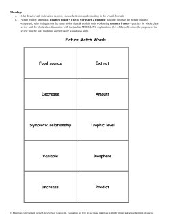Picture Match Words Food source Extinct Decrease