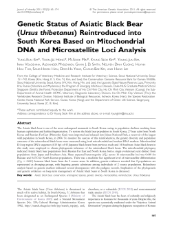 Genetic Status of Asiatic Black Bear (Ursus thibetanus