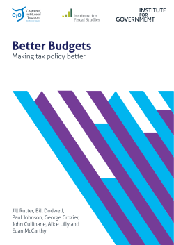 Better Budgets: Making tax policy Better