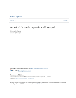 America`s Schools: Separate and Unequal