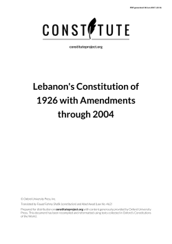 Lebanon`s Constitution of 1926 with