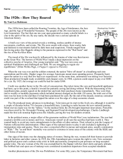 The 1920s - How They Roared