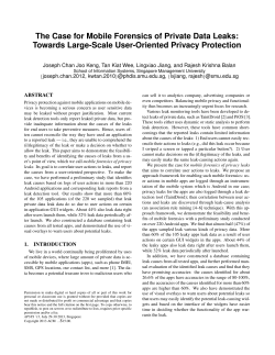 The Case for Mobile Forensics of Private Data Leaks: Towards