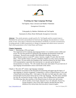 Tracking our Sign Language Heritage