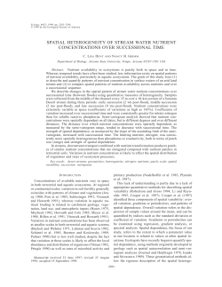 spatial heterogeneity of stream water nutrient