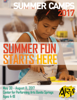 Summer Camps - Centers for the Arts Bonita Springs