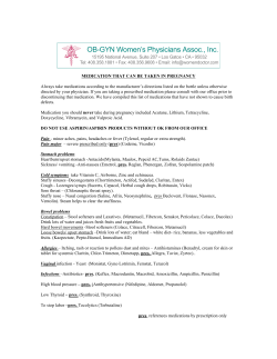 MEDICATION THAT CAN BE TAKEN IN PREGNANCY Always take