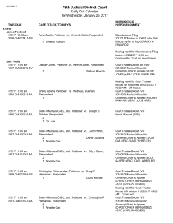 Daily Calendar by Judge for CV