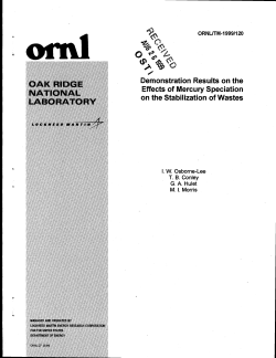 Demonstration Results on the Effects of Mercury Speciation on the