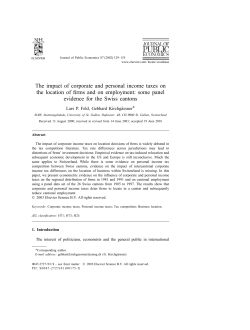 The impact of corporate and personal income taxes on the location