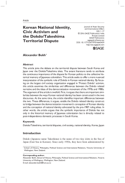 Korean National Identity, Civic Activism and the Dokdo