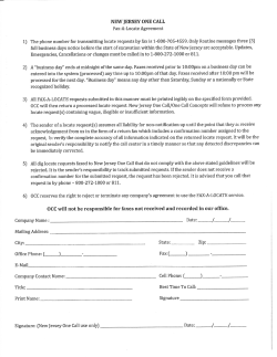 Fax-A-Locate Agreement and Form