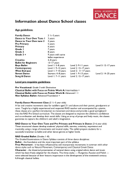 Information about Dance School classes