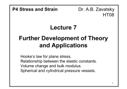 Lecture 7 Further Development of Theory and Applications