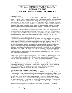 annual drinking water quality report for 2013
