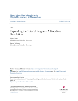 Expanding the Tutorial Program: A Bloodless Revolution