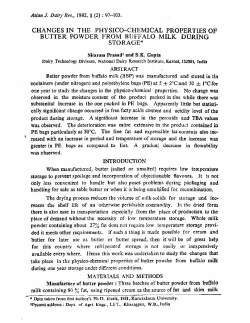 changes in the physico-chemical properties of butter