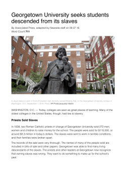 Georgetown University seeks students descended from its slaves