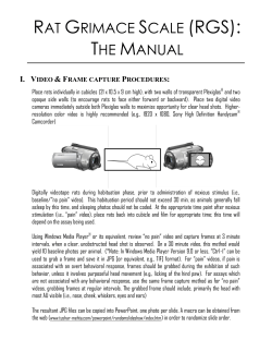 RAT GRIMACE SCALE (RGS): THE MANUAL