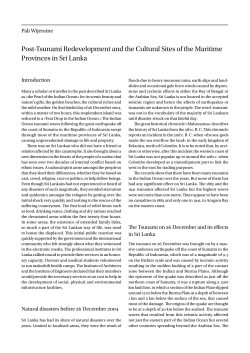 Post-Tsunami Redevelopment and the Cultural Sites of the Maritime