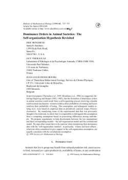 Dominance Orders in Animal Societies: The Self-organization