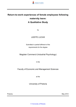 Return-to-work experiences of female employees