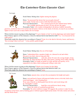 The Canterbury Tales Character Chart