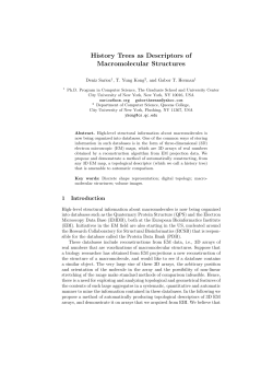 History Trees as Descriptors of Macromolecular