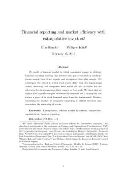 Financial reporting and market efficiency with extrapolative investors