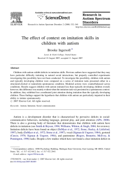 The effect of context on imitation skills in children with autism