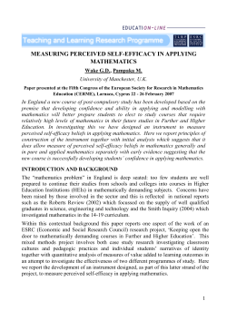 measuring perceived self-efficacy in applying mathematics