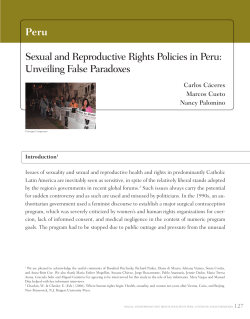 Peru Sexual and Reproductive Rights Policies in Peru: Unveiling