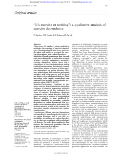 of exercise dependence - British Journal of Sports Medicine